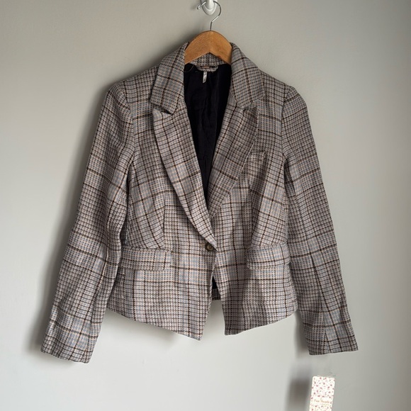 NEW FREE PEOPLE Chess Blazer in Multi XS - Picture 3 of 16